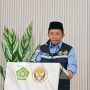 Direktur Pelayanan Haji Luar Negeri Kemenag RI, Muchlis Hanafi saat memberikan keterangan pers di MCH Embarkasi Pondok Gede Jakarta
