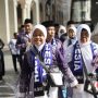 Raut bahagia jemaah haji Indonesia tiba di Bandara Madinah